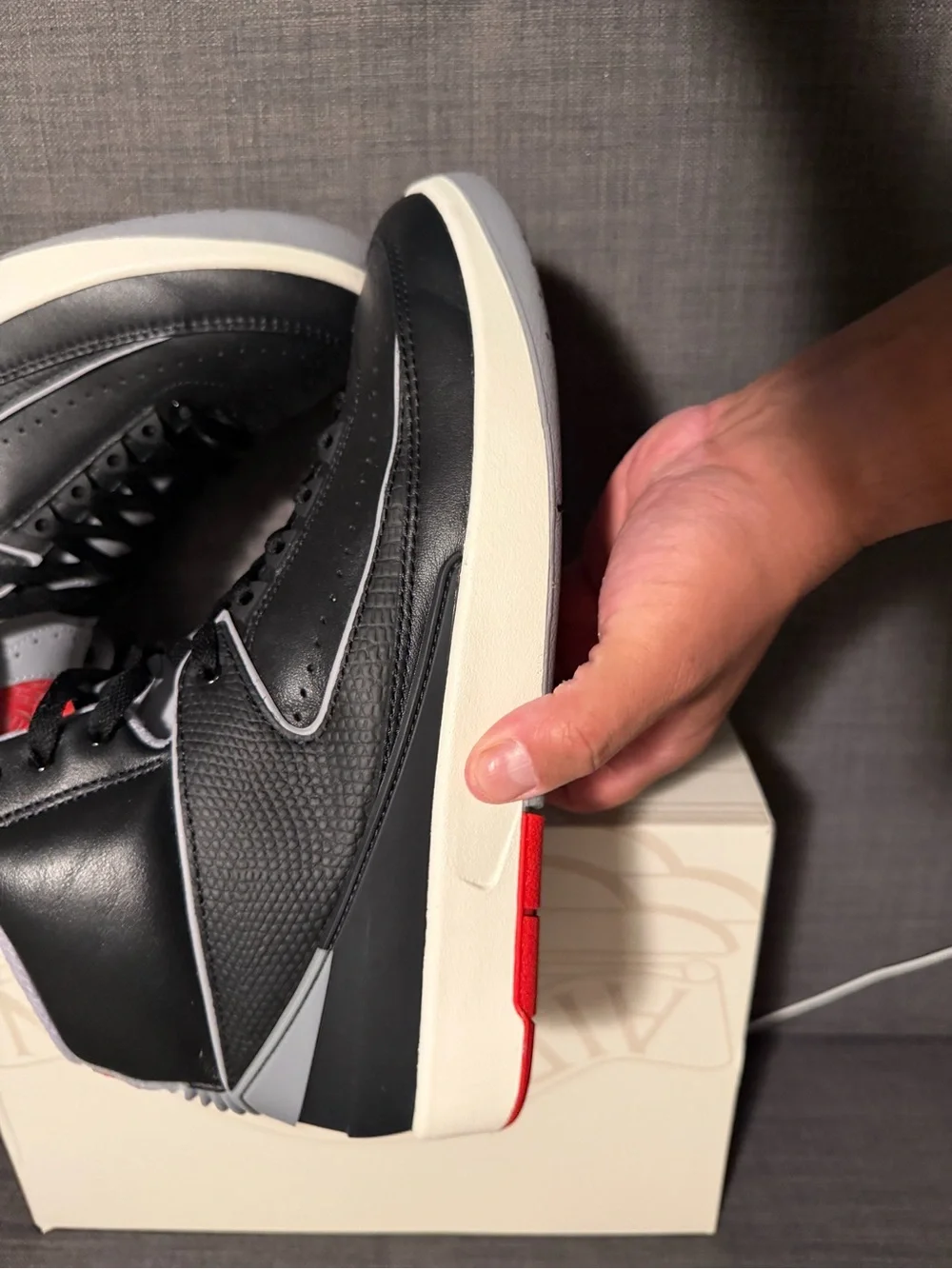 Size 10.5 Nike Jordan 2 black cement